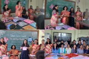 Short term course on tie and dye by Home Sci dept. on 27 aug 2024